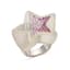 18K WHITE GOLD, ROCK CRYSTAL, PINK SAPPHIRE, DIAMOND RING