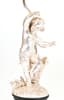 PAIR OF SILVER-PLATED METAL LAMPS WITH DANCING PUTTI