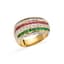 18K YELLOW GOLD, DIAMOND, RUBY, SAPPHIRE, EMERALD RING