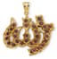 18K YELLOW GOLD, RUBY AND SAPPHIRE REVERSIBLE PENDANT