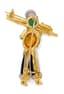 ‘THE SKIER’ 18K YELLOW GOLD, DIAMOND, AMETHYST, AMBER, CITRINE AND ROCK CRYSTAL BROOCH