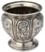 RUSSIAN SILVER BRATINA WITH GARNER AND GREEN GLASS CABOCHON
1908-1917