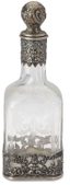 GROUP OF THREE EUROPEAN CRYSTAL DECANTERS AND BOTTLES WITH SILVER MOUNTS