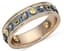 14K ROSE GOLD, WHITE AND BLUE ENAMEL AND DIAMOND RING