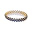 THREE ROW GOLD AND BLUE STONES BANGLE