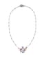 18K WHITE GOLD, DIAMOND, TANZANITE, CITRINE, AMETHYST AND CHALCEDONY NECKLACE