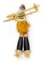 'THE SKIER' 18K YELLOW GOLD, DIAMOND, AMETHYST, AMBER, CITRINE AND ROCK CRYSTAL BROOCH