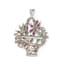 ‘FLOWER BASKET’ 14K GOLD, DIAMOND, RUBY, SAPPHIRE AND EMERALD PENDANT BROOCH