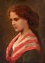 CESARE TALLONE (1853-1919)
Portrait of a woman in a red and white scarf