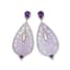 18K WHITE GOLD, PURPLE JADE, PURPLE SAPPHIRE, DIAMOND PENDANT EARRINGS