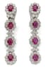 PAIR OF 18K WHITE GOLD, DIAMOND AND RUBY PENDANT EARRINGS