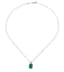 18K WHITE GOLD, EMERALD, DIAMOND NECKLACE
