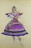 J. C. GUIRAUD
Lot of two big watercolours of costume projects for the famous Russian ballet dancer Missia.