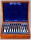 A SET OF RICHARD MARTIN & EBENEZER HALL SILVER AND MOTHER-OF-PEARL CUTLERY, 12 PIECES