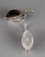 A PAIR OF VINTAGE SWAN SHAPED MENU HOLDERS