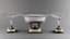 A PAIR OF PAIRPOINT SILVER PLATE AND CRYSTAL TABLE CENTERPIECES ON WHITE ONYX PEDESTAL
