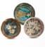 NEGRESCO SET OF THREE ART NOUVEAU STYLE CERAMIC DISHES WITH FLORAL DECORATION, CIRCA 1950S