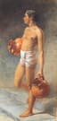 SIR LAWRENCE ALMA-TADEMA (1836-1912)
An Egyptian carrying jugs at the water's edge
