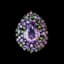 AMETHYSTE, SAPPHIRE AND PERIDOT RING