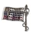 WHITE GOLD DIAMONDS, SAPPHIRES AND RUBIES FLAG BROOCH