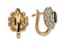 14K YELLOW GOLD, DIAMOND AND SAPPHIRE EARRINGS