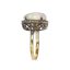 BAGUE EN OR JAUNE 18K ET ARGENT DORE DIAMANTS ET OPALE