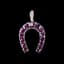 GARNET AND DIAMOND HORSESHOE PENDANT,
19TH CENTURY