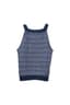 CHANEL BY KARL LAGERFELD SPRING 2017
Knit sleeveless top with CC buttons at shoulders