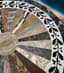 EMPIRE-STYLE TRIPOD ROUND TABLE WITH MARBLE INLAY TOP, EARLY 20TH CENTURY