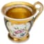 POPOV PORCELAIN CUP  WITH FLOWER DECORATION
Popov Porcelain Factory, Moscow, circa 1850s-1860s