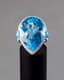 BLUE TOPAZ AND 18K WHITE GOLD GIRANDOLE EARRINGS AND RING