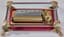 REUGE VINTAGE MUSIC BOX WITH GLASS CASE DECORATED WITH DOLPHINS