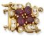ENSEMBLE DE TROIS FERMOIRS EN OR JAUNE ET GRIS 18K ET 14K EMERAUDES, DIAMANTS ET RUBIS
