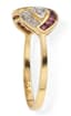 18K YELLOW AND WHITE GOLD, DIAMOND AND RUBY RING