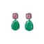 CHRYSOPRASE, AQUAMARINE AND PINK STONE EARRINGS