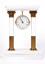 ARTEPLAS FIREPLACE CLOCK IN THE FORM OF TWO ANTIQUE LUCITE COLUMNS