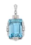 14K WHITE GOLD, DIAMOND, TOPAZ PENDANT