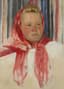 UNKNOWN ARTIST, 20TH CENTURY
Portrait of a peasant woman in red scarf