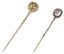 ENSEMBLE DE DEUX EPINGLES DE CRAVATE ANCIENNES EN OR 14K