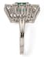 18K WHITE GOLD, PLATINUM, DIAMONDS AND EMERALD RING