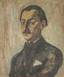 YVONNE DEGUÉRET (XIX-XX)
Double painting: 
Men with a torch
Portrait of a man on the reverse