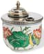 SILVER AND PORCELAIN INKWELL, R. LINZENER WORKSHOP FRO CARTIER NEW YORK, CIRCA 1947