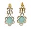 BOUCLES D’OREILLES PENDANTES EN OR JAUNE ET GRIS 18K, DIAMANTS ET TURQUOISES