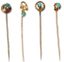 ENSEMBLE DE QUATRE ÉPINGLES À CRAVATE EN OR ET TURQUOISE