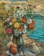 DAVID BURLIUK (1884-1956)
Flowers and fruits on the beach