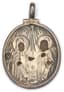 SILVER PENDANT ICON 'SAINTS METROPHANES OF VORONEZH AND SERAPHIM OF SAROV'(?)
Russia, early 20th century