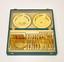 VERY FINE RUSSIAN SILVER-GILT AND MOTHEROF-PEARL TABLEWARE SET COMPRISING 12
SPOONS, 12 KNIVES, 12 FORKS AND 12 PLATES IN A
LEATHER BOX