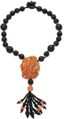 COLLIER VINTAGE DE PERLES FACETTEES D’ONYX NOIR ET DE CORAIL
Probablement Naples, 1970-1980s