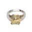 BAGUE EN OR GRIS ET OR JAUNE 18K ET DIAMANT TAILLE PRINCESSE 6,19 CT. (AVEC CERTIFICAT)