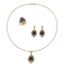 PARURE EN OR ROSE 18K, DIAMANTS, SAPHIRS ET SAPHIRS CABOCHON (AVEC CERTIFICATS)